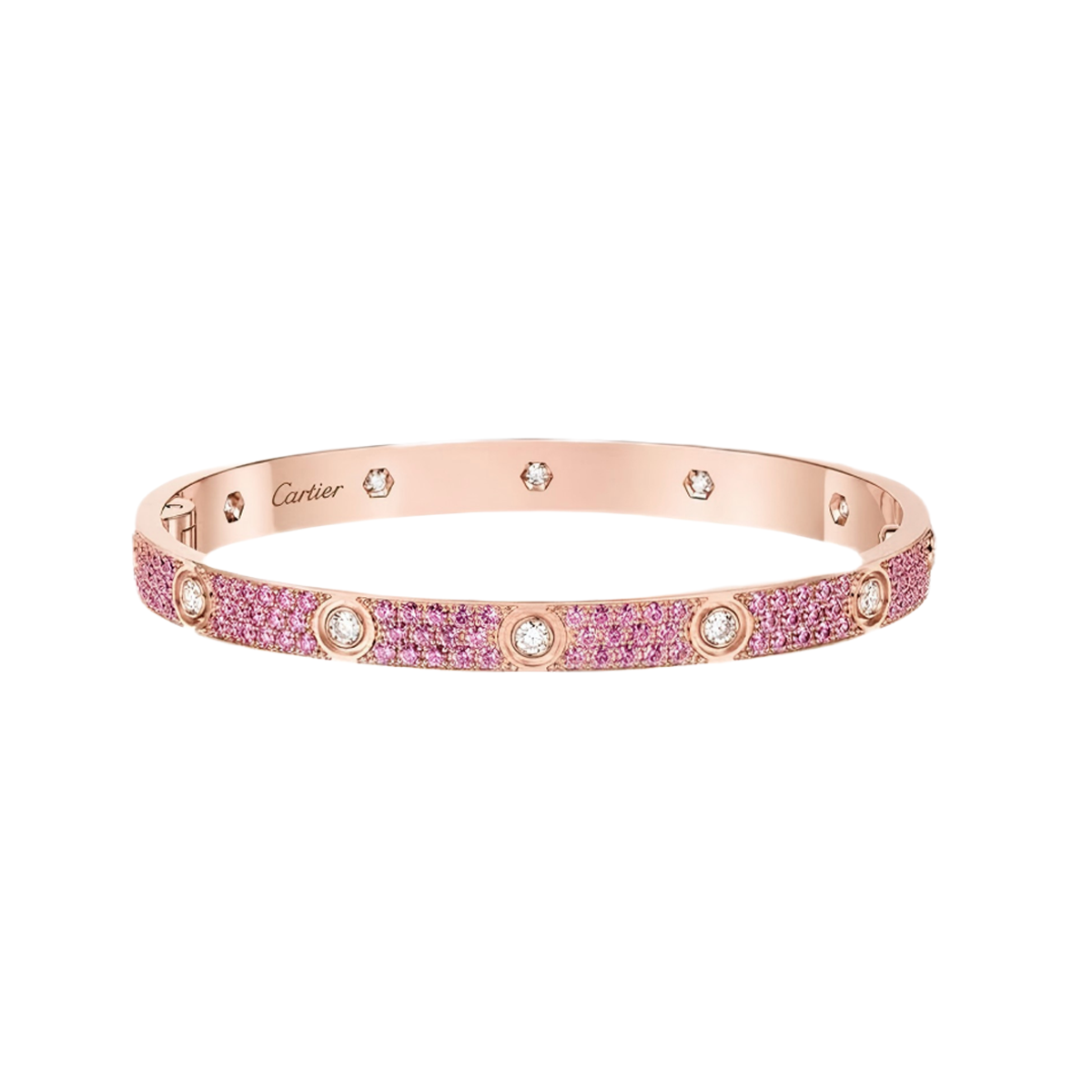 [Renovia Jewelry]2026 PAVE GEMSTONE LOVE BRACELET 6.1MM 10 DIAMONDS