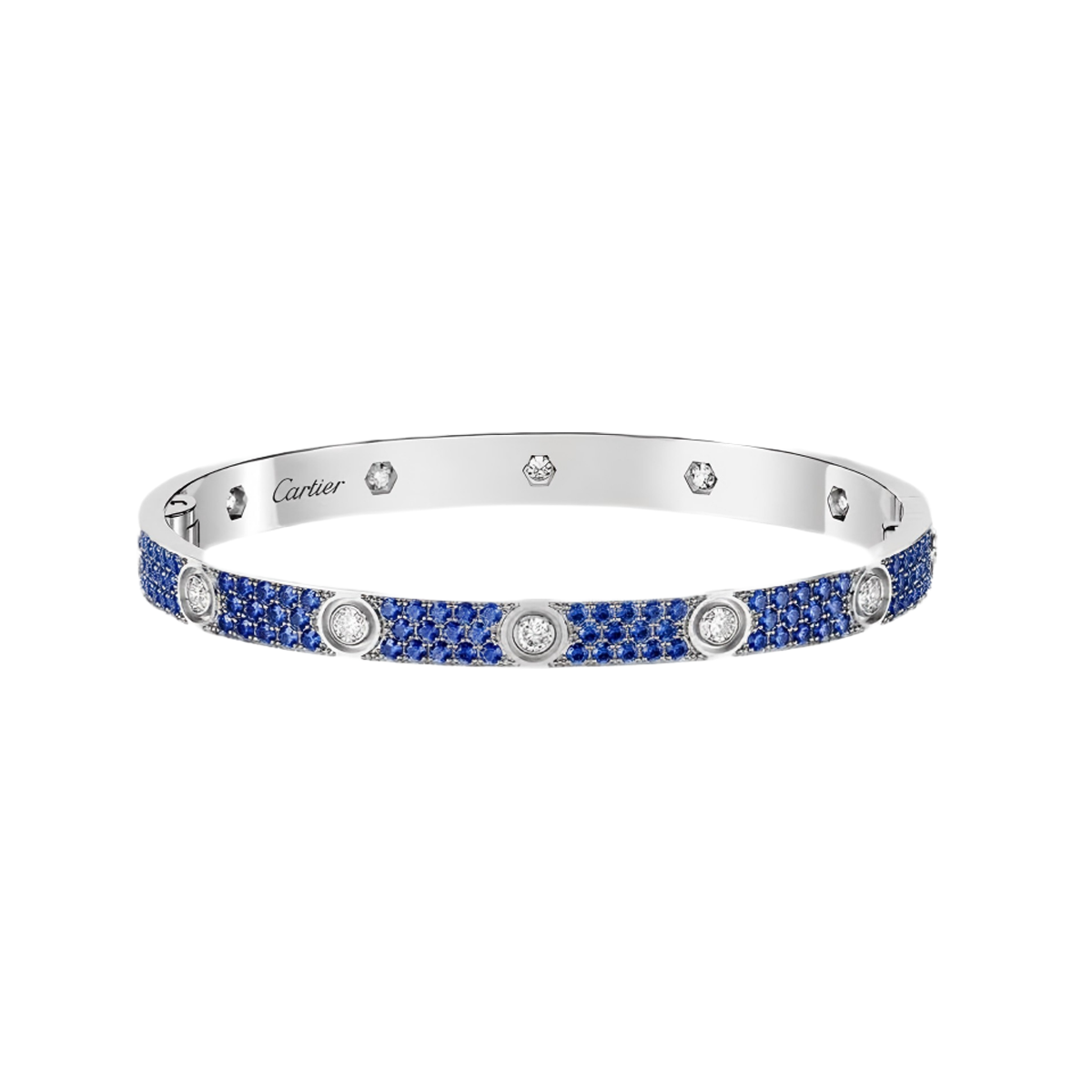 [Renovia Jewelry]2026 PAVE GEMSTONE LOVE BRACELET 6.1MM 10 DIAMONDS
