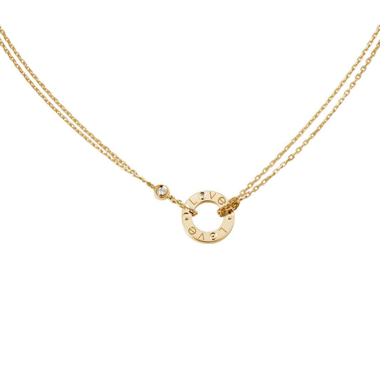 [Renovia Jewelry]LOVE-HALSKETTE 16 MM, 2 DIAMANTEN