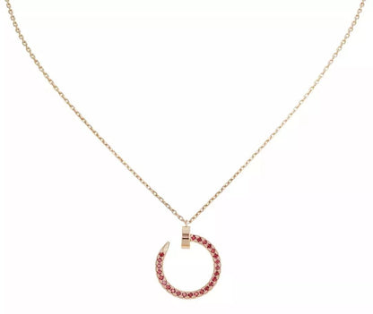 [Renovia Jewelry]JUSTE NECKLACE GOLD RED DIAMONDS