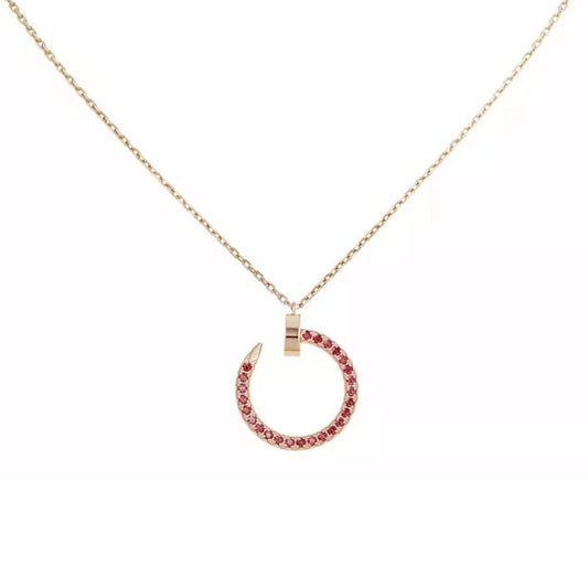 [Renovia Schmuck]JUSTE HALSKETTE ROT VOLLE DIAMANTEN