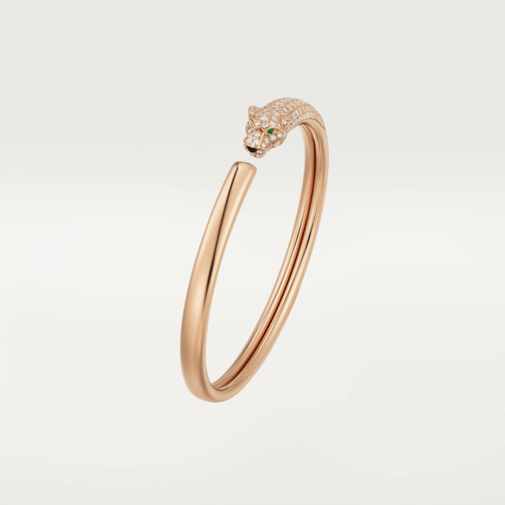 [Renovia Jewelry]PANTHERE ROSE GOLD DIAMOND OPEN BRACELET
