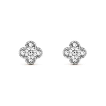 [Renovia Jewelry]CLOVER 1 MOTIFS DIAMOND STUD EARRINGS SILVER