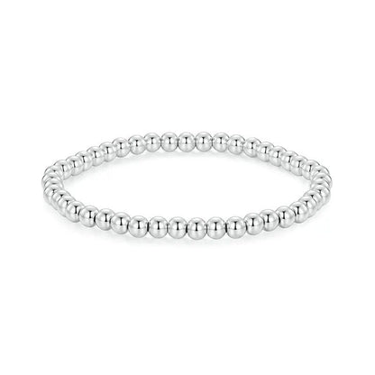 Stretchbares Perlenarmband aus Weißgold
