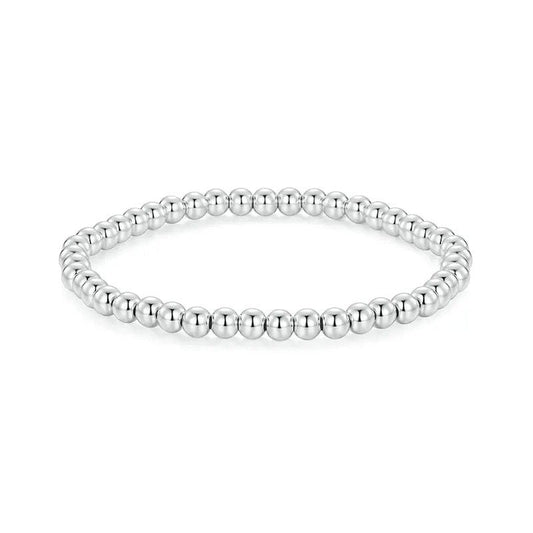Stretchbares Perlenarmband aus Weißgold
