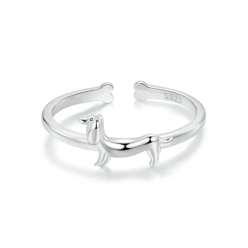 Wunderschöner offener Statement-Ring mit Haustierhund