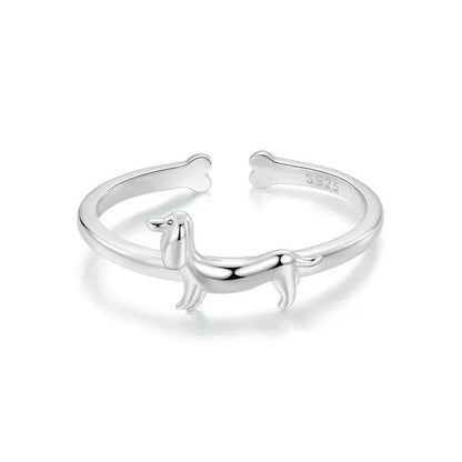Wunderschöner offener Statement-Ring mit Haustierhund