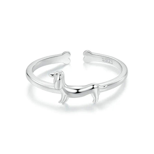 Wunderschöner offener Statement-Ring mit Haustierhund