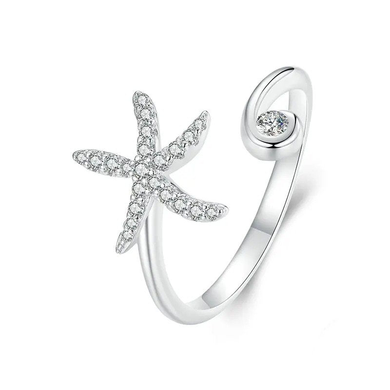 Einfacher Seestern Verstellbarer Ring