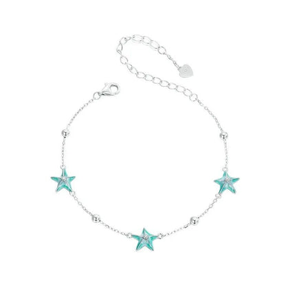 Farbverlauf Blaugrüne Seestern Gliederketten-Armbänder