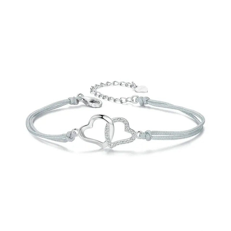 Zierliches Armband mit Seilgliedern in Grau für Frauen und Teenager-Mädchen