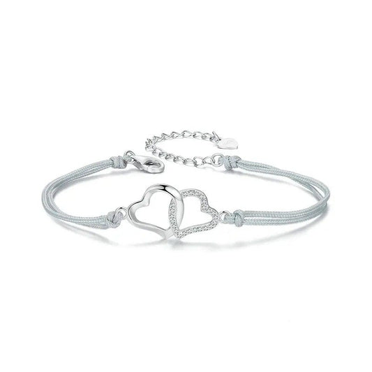 Zierliches Armband mit Seilgliedern in Grau für Frauen und Teenager-Mädchen
