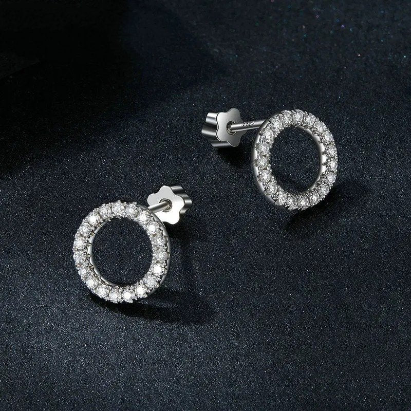 Forever Clear Moissanite Kreisrunde Ohrstecker