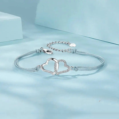 Zierliches Armband mit Seilgliedern in Grau für Frauen und Teenager-Mädchen