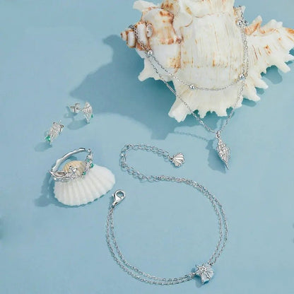 Blaue Muschel-Kettengliederarmbänder