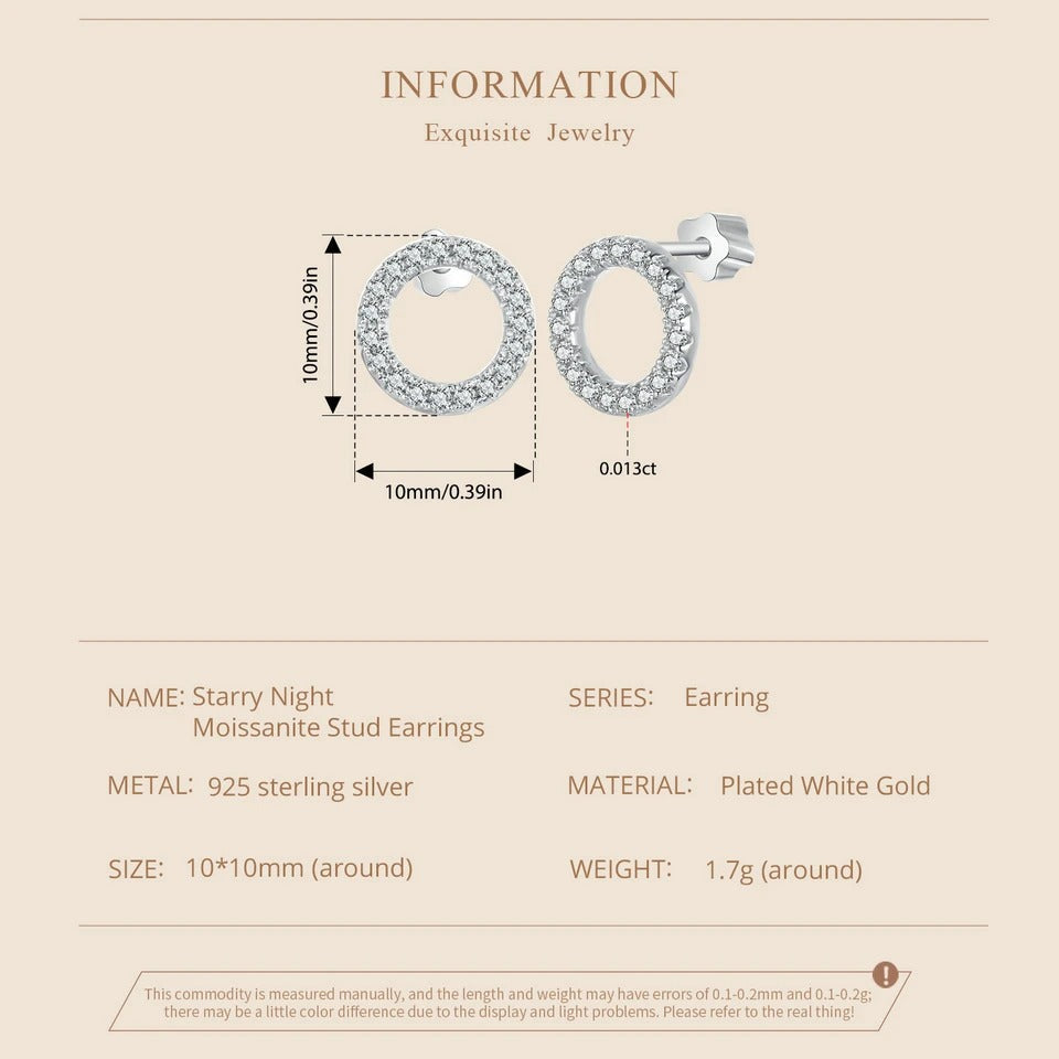 Forever Clear Moissanite Kreisrunde Ohrstecker