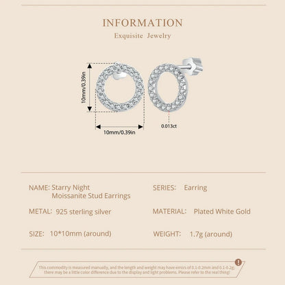 Forever Clear Moissanite Kreisrunde Ohrstecker