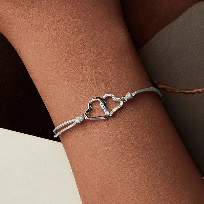 Zierliches Armband mit Seilgliedern in Grau für Frauen und Teenager-Mädchen