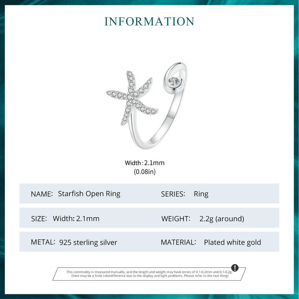 Einfacher Seestern Verstellbarer Ring