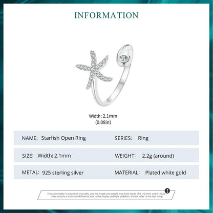 Einfacher Seestern Verstellbarer Ring