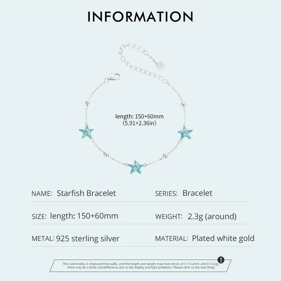 Farbverlauf Blaugrüne Seestern Gliederketten-Armbänder