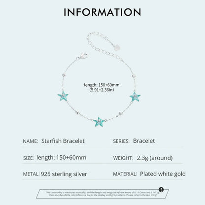 Farbverlauf Blaugrüne Seestern Gliederketten-Armbänder