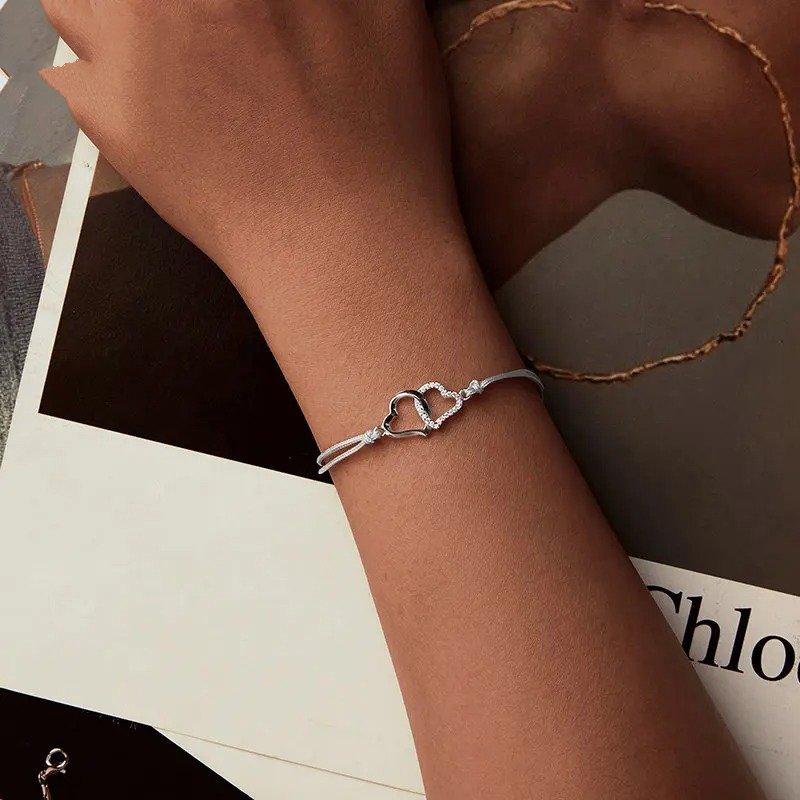 Zierliches Armband mit Seilgliedern in Grau für Frauen und Teenager-Mädchen