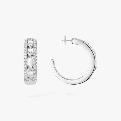 [Renovia Jewelry]Diamond Pave_ Hoop Earrings Move