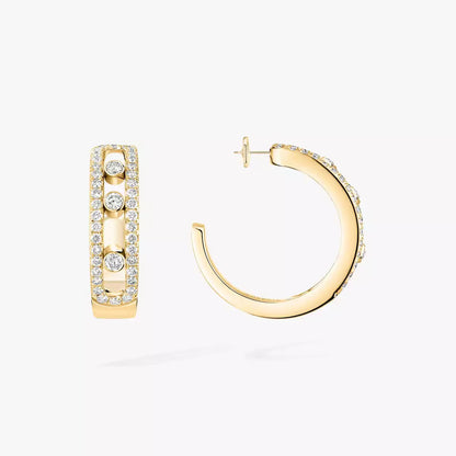 [Renovia Jewelry]Diamond Pave_ Hoop Earrings Move
