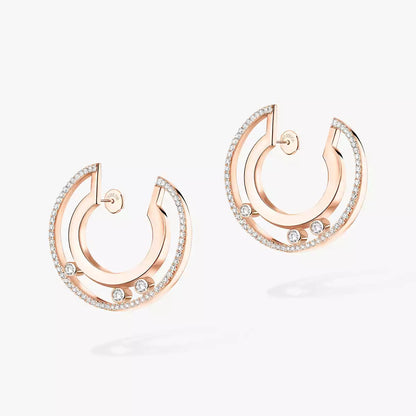 [Renovia Jewelry]Move Romane Small Diamond Hoop Earrings