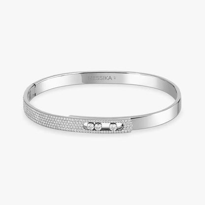 [Renovia Jewelry]Move Noa Rose Gold Pavé Diamond Bangle Bracelet