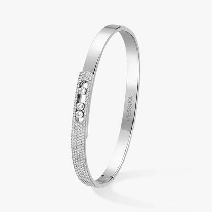 [Renovia Jewelry]Move Noa Rose Gold Pavé Diamond Bangle Bracelet