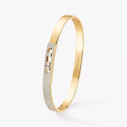 [Renovia Jewelry]Move Noa Rose Gold Pavé Diamond Bangle Bracelet