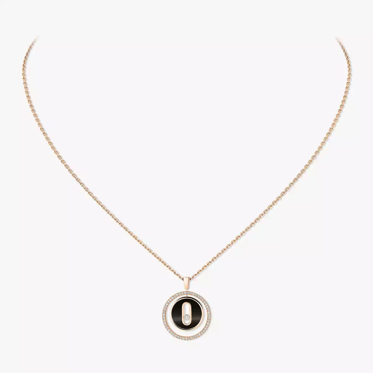 [Renovia Jewelry]Lucky Move Diamond Necklace in Rose Gold and White Mother-of-Pearl
