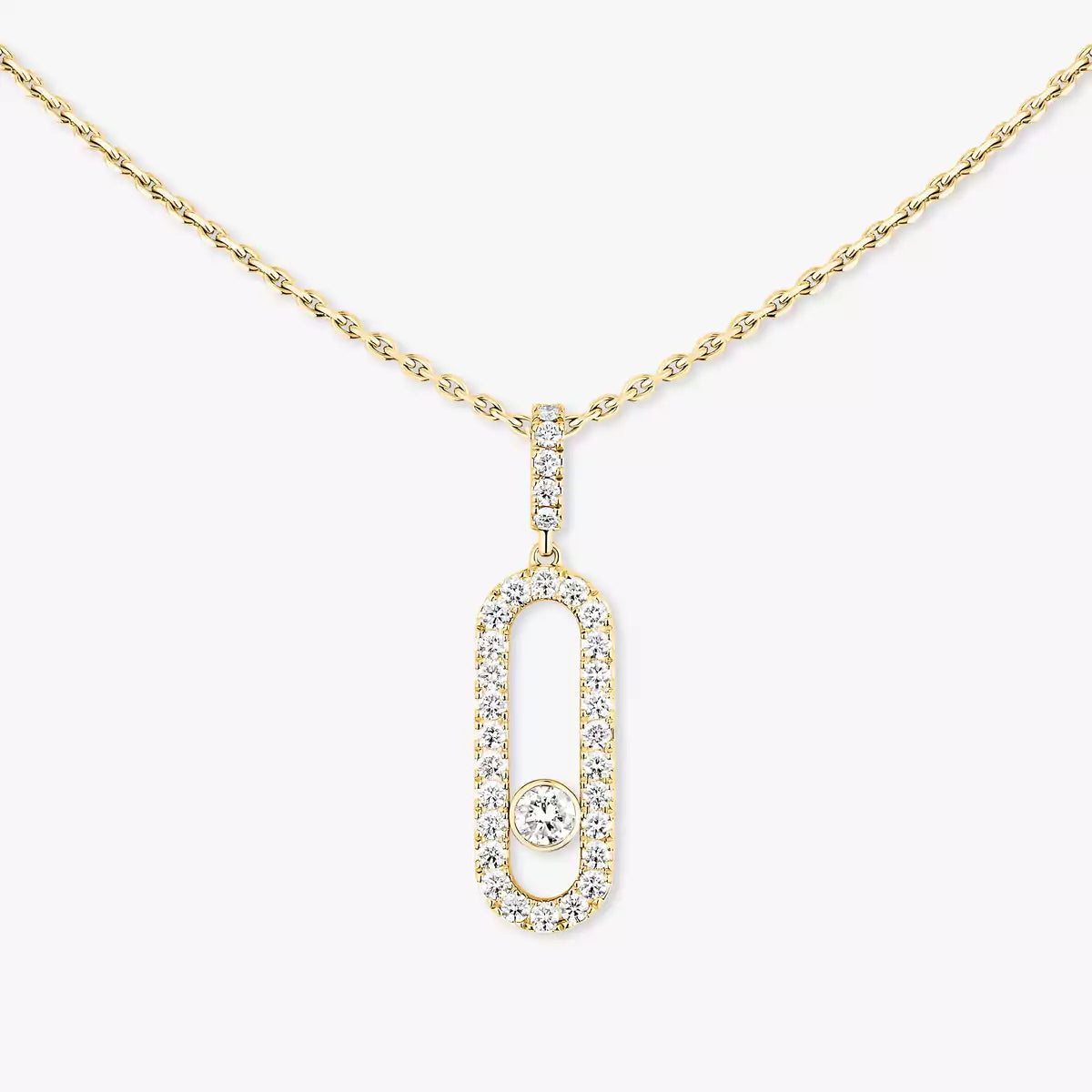 [Renovia Jewelry]Move Uno Diamond Necklace in Rose Gold