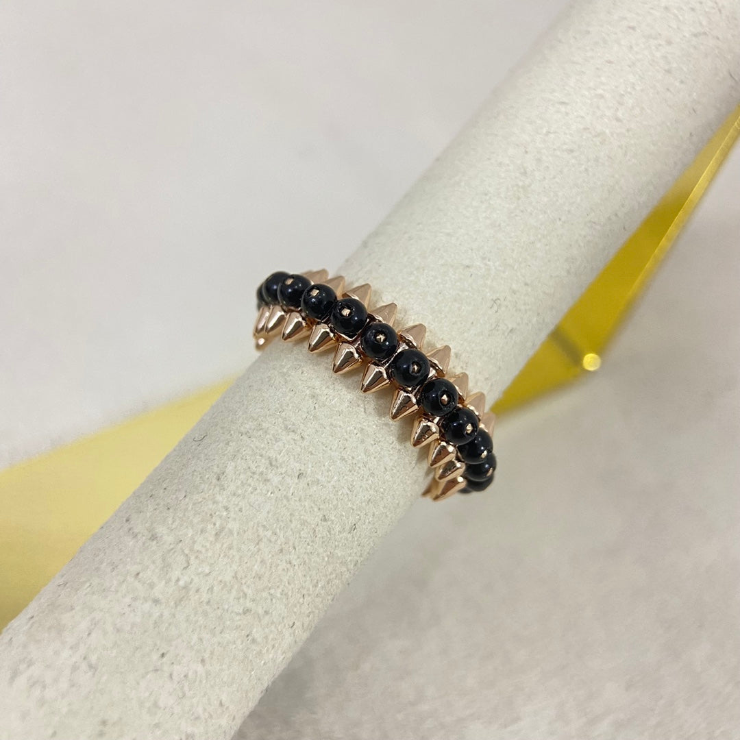 [Renovia Jewelry]BLACK BEAD STUD RING