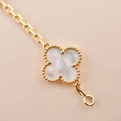 [Renovia Jewelry]CLOVER WHITE PEARL MOP 5 MOTIF BRACELET COLLECTION