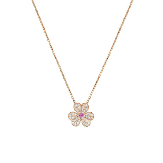 [Renovia Jewelry]FRIVOLE ROSE GOLD FLOWER DIAMOND NECKLACE