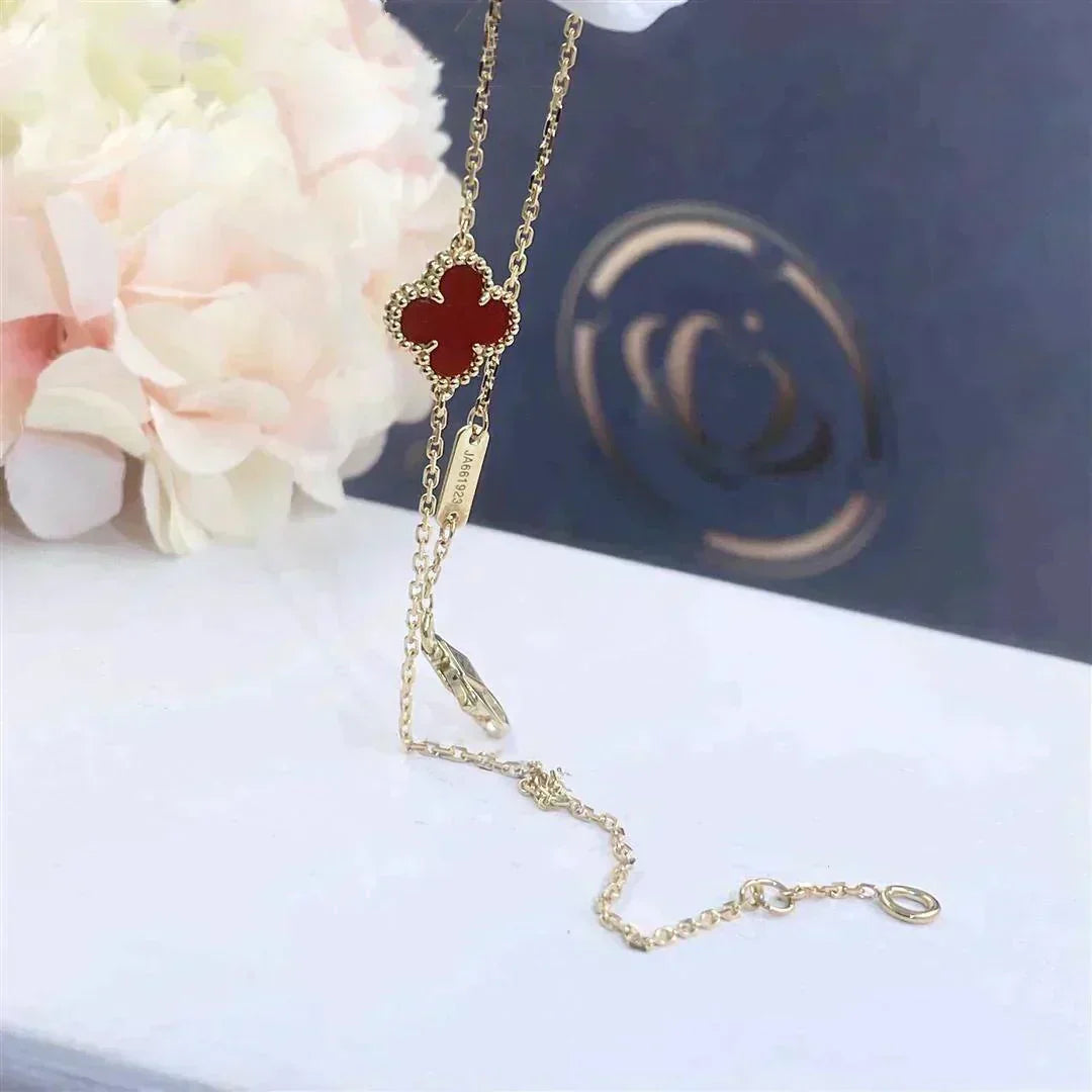 [Renovia Jewelry]CLOVER  CARNELIAN SINGLE FLOWER BRACELET